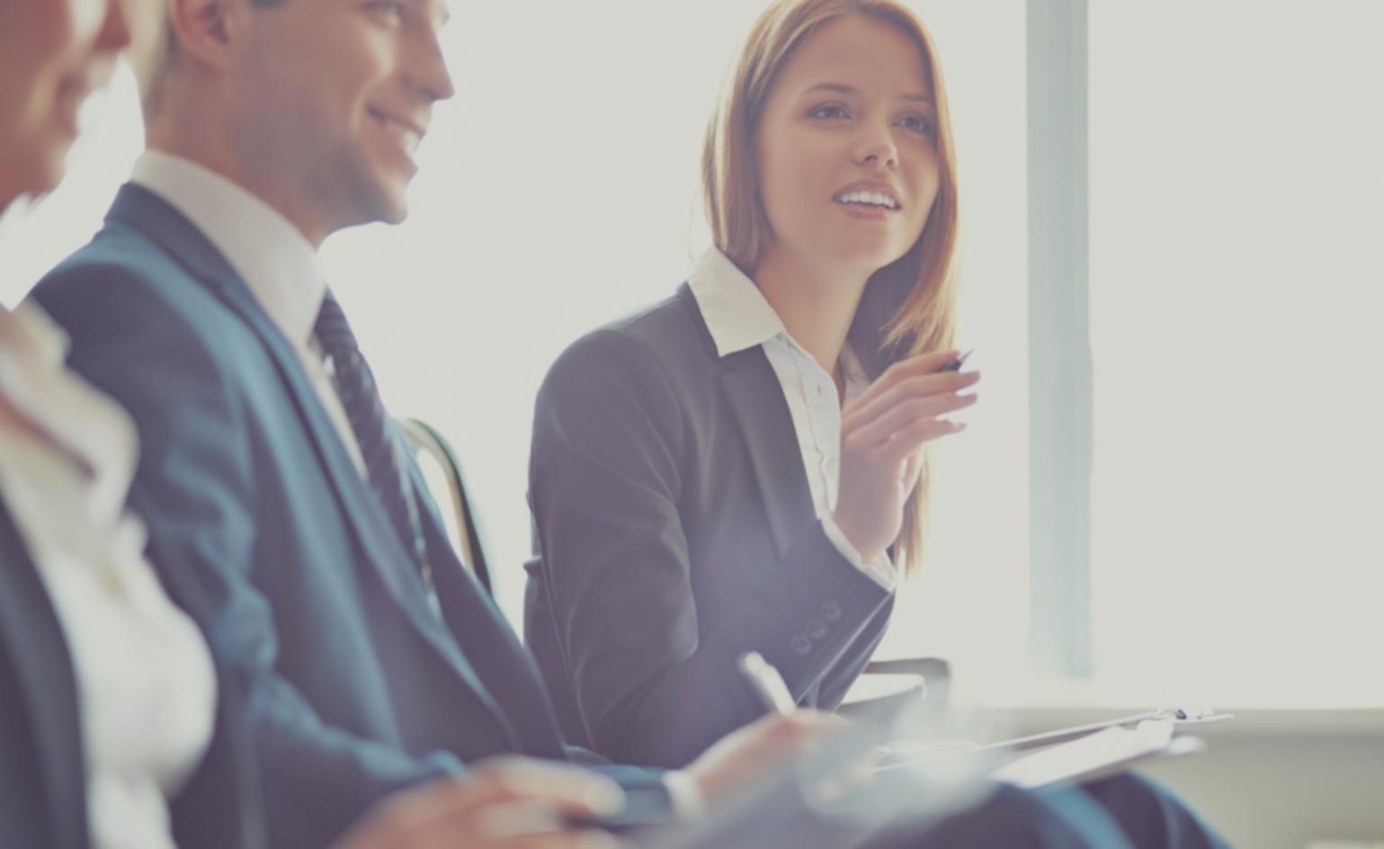 Collaborative finance team working together